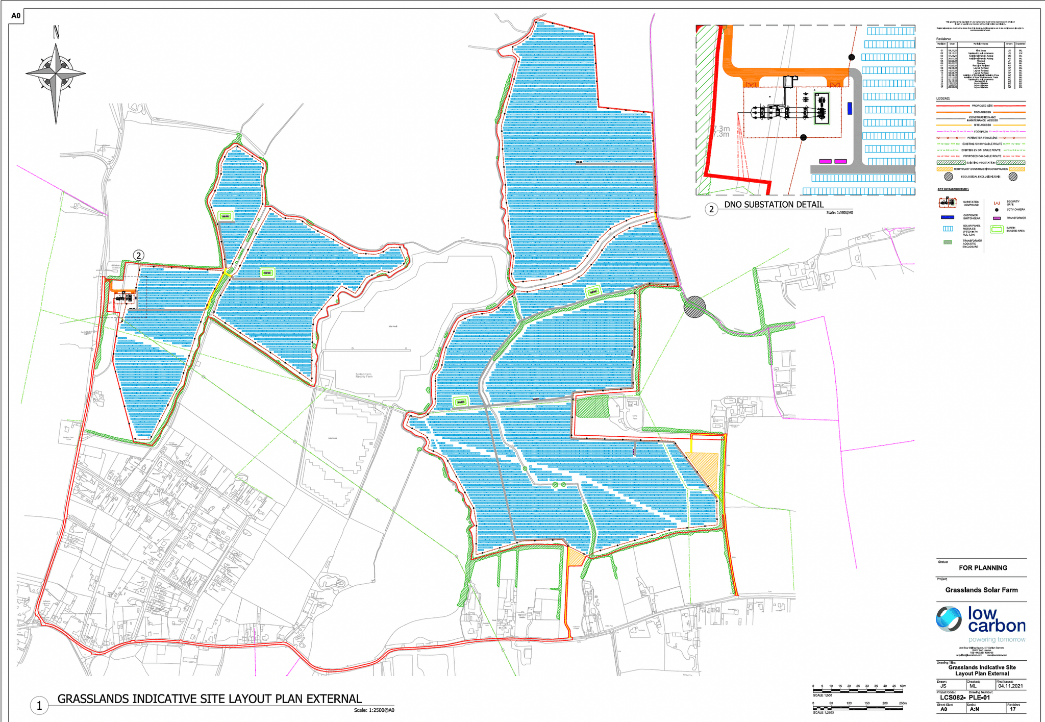 A map of the planned site
